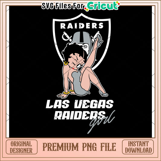 Las Vegas Raiders girl PNG design for Cricut, perfect sports decor