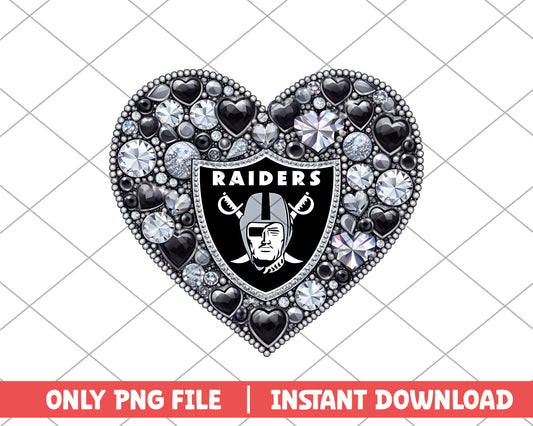 Las Vegas Raiders in heart png, Las Vegas Raiders png