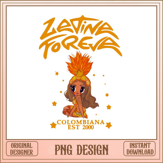 Latina Forever Colombiana PNG, Hispanic Girl PNG, Latina PNG