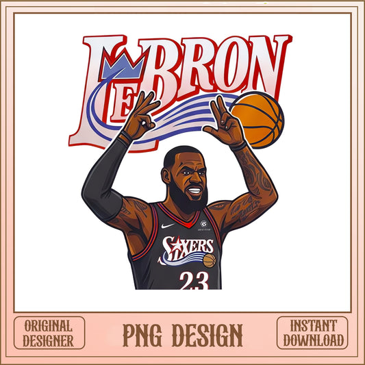 LeBron James Basketball PNG, King James Sixers PNG, NBA PNG