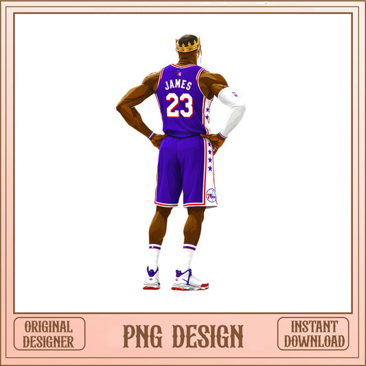 LeBron James King 23 Basketball Player PNG, NBA PNG, Sport Sublimation PNG