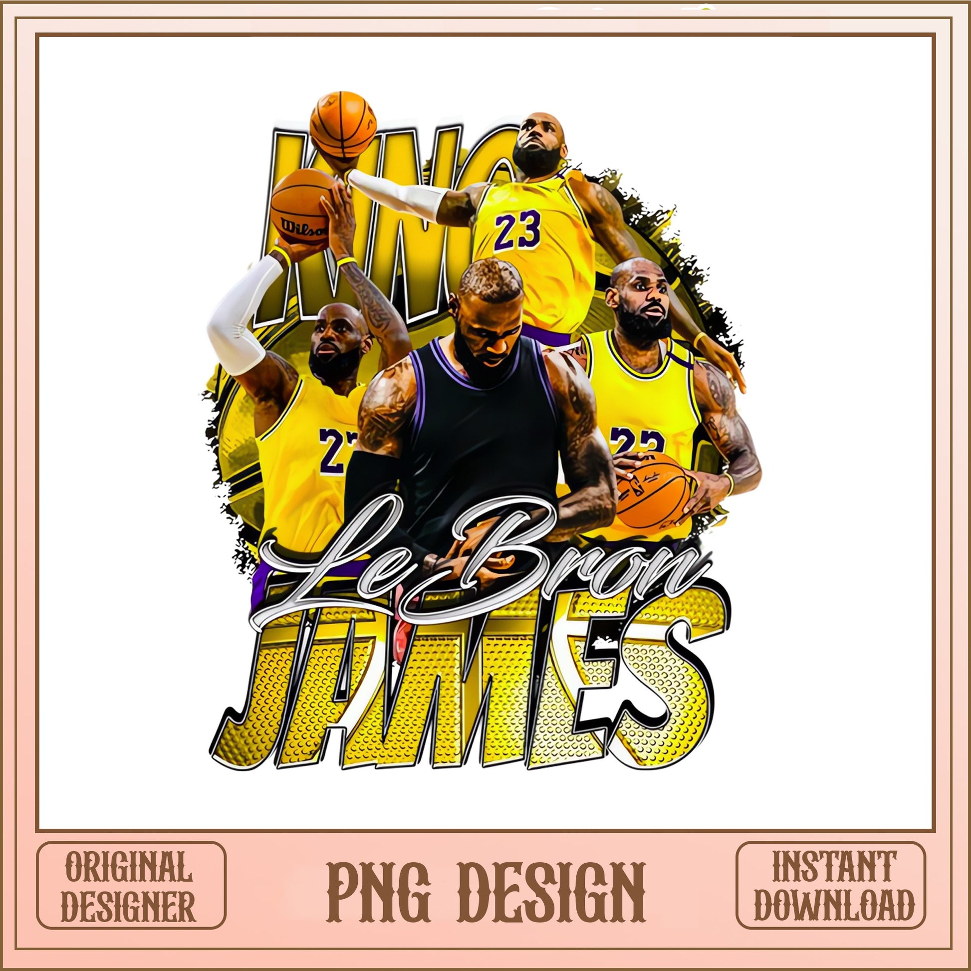 LeBron James King PNG, Lakers Basketball Shirt Design PNG, NBA PNG
