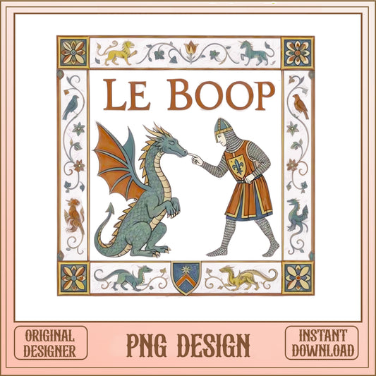 Le Boop Medieval Dragon Knight PNG, Funny Dragon PNG, Medieval PNG