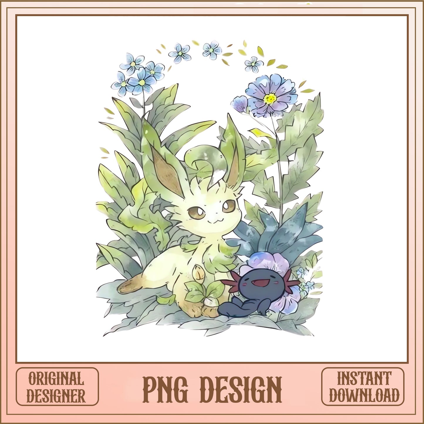 Leafeon And Oddish Pokemon PNG, Watercolor Pokemon, Pokemon PNG
