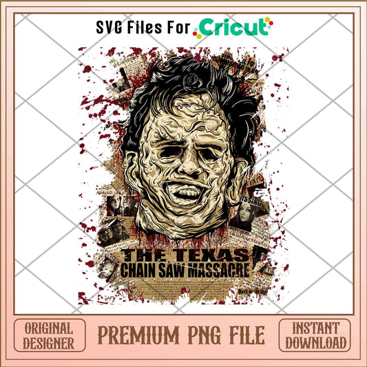 Leatherface The Texas Chain Saw Massacre png, Horror characters png, Digital Download