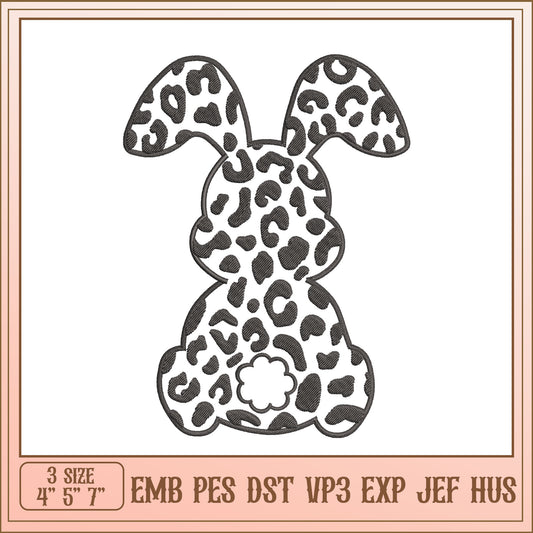 Leopard Bunny Embroidery Design