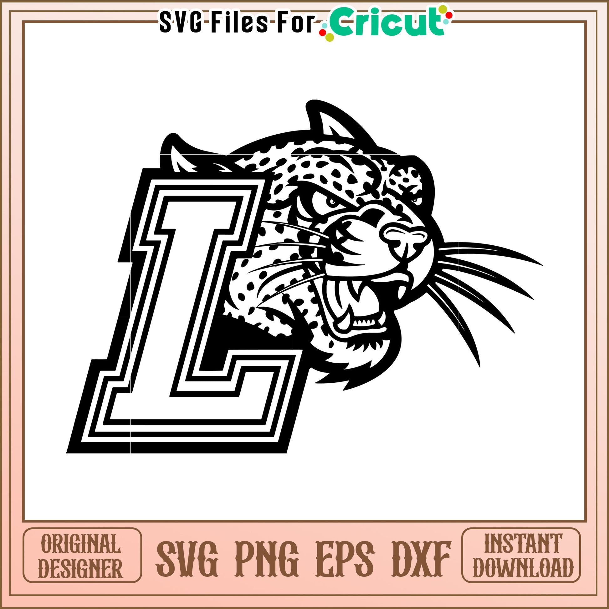 Leopard Head with Letter L SVG Design for Cricut, Perfect for Custom Projects