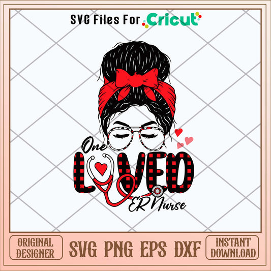 Leopard Messy Bun One Loved Nursing Svg