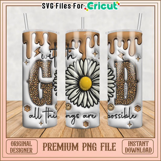 Leopard Print Faith Tumbler PNG