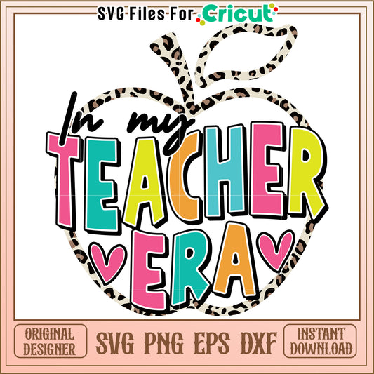 Leopard Teacher Apple SVG Design