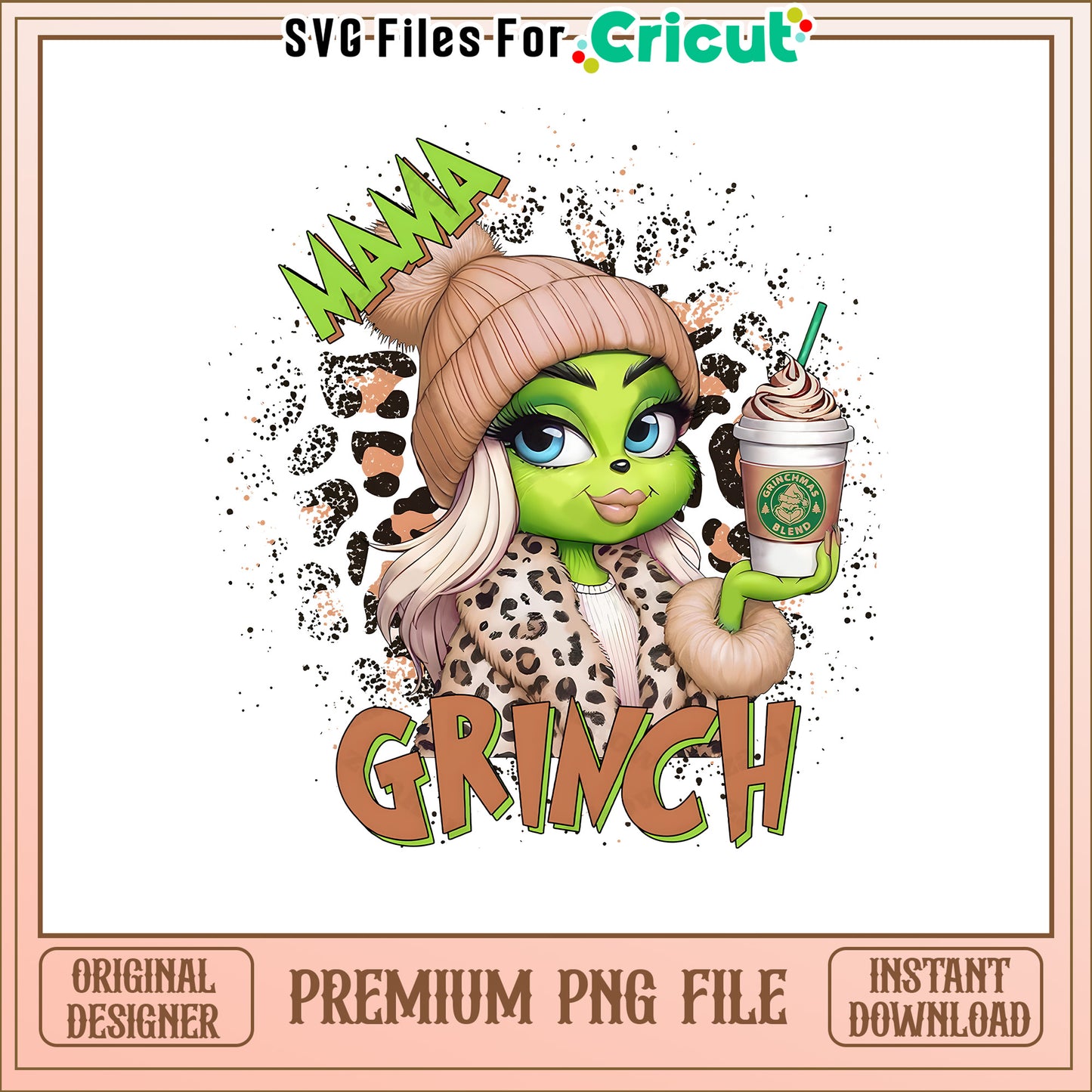 Leopard coffee mama Grinch png, the grinch cartoon characters​​ png