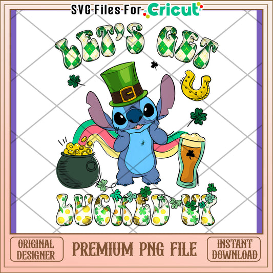 Let's Get Lucky with Fun Cartoon Design PNG