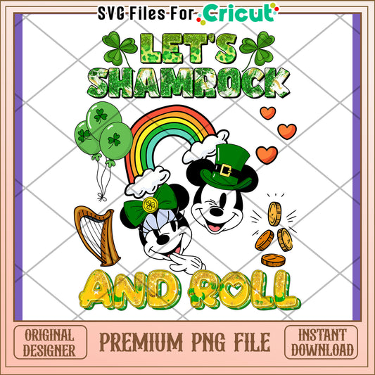 Let’s Shamrock and Roll PNG St Patrick’s Design