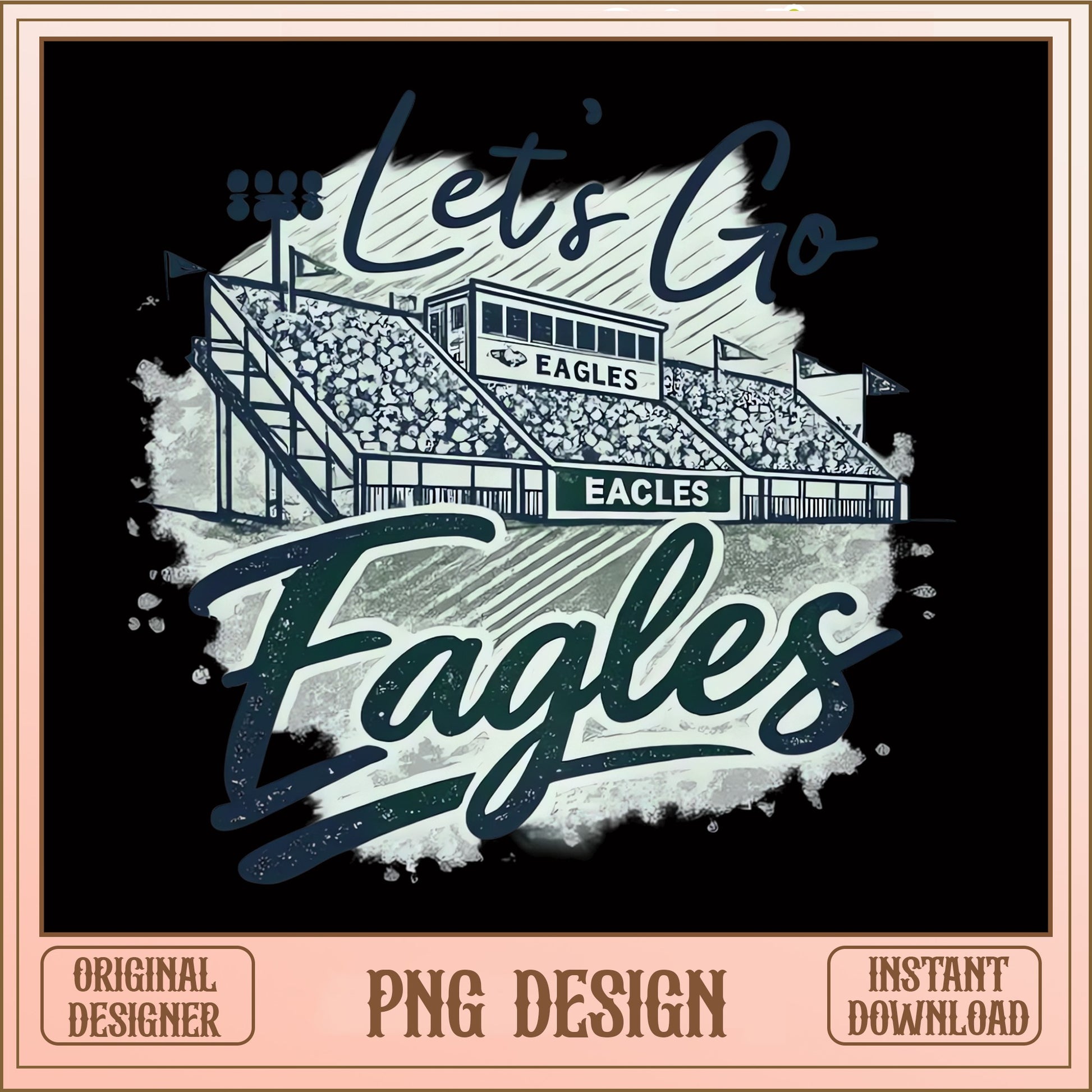 Let's Go Eagles PNG, Football Stadium Bleached PNG, Team PNG