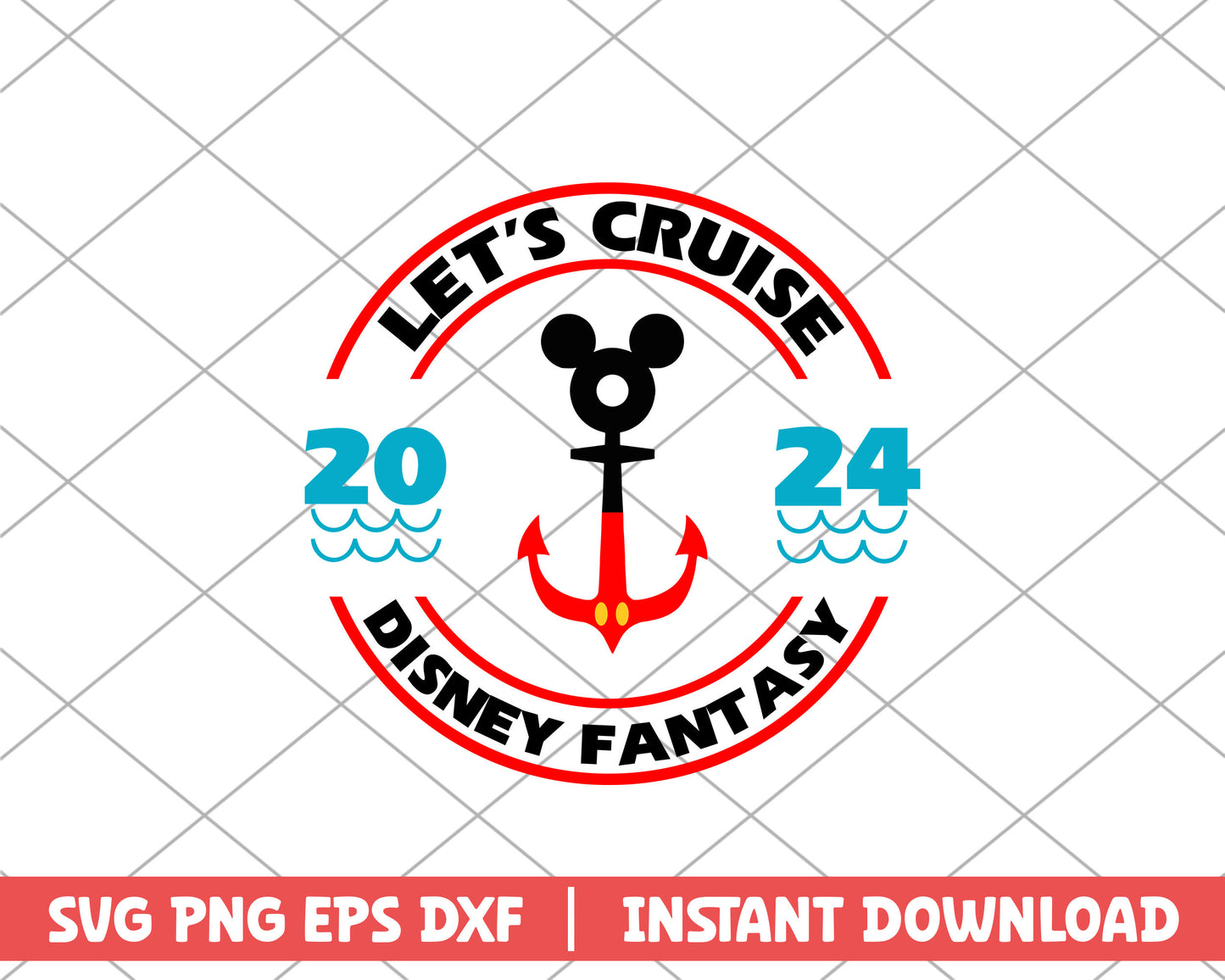 Let's cruise 2024 disney fantasy disney svg