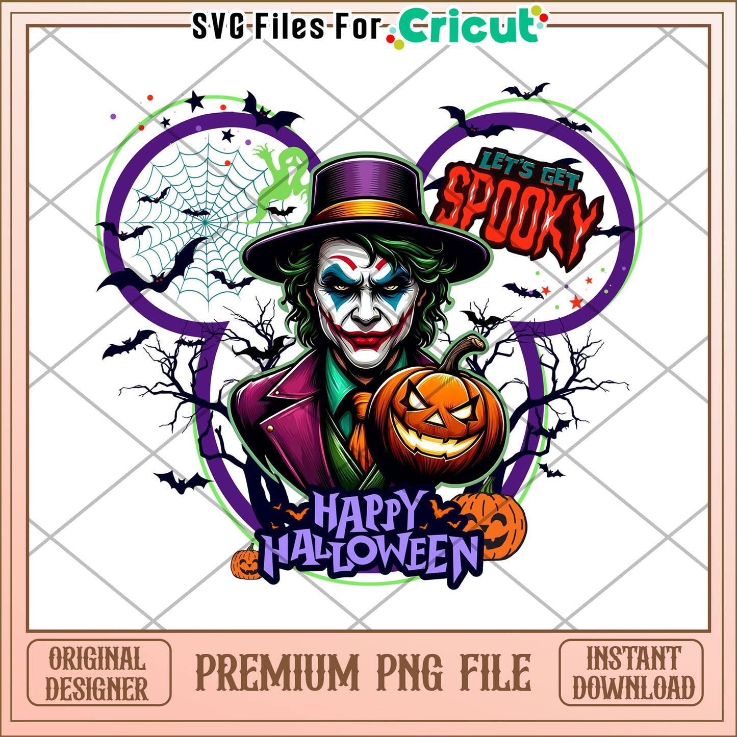 Let's get spooky joker png, trick or treat png, halloween wallpaper​ png