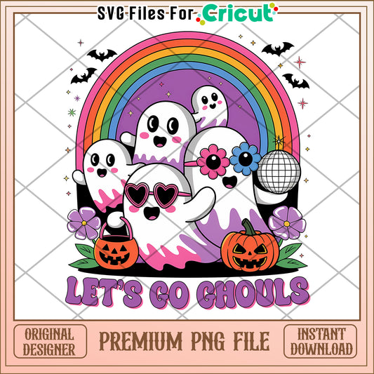 Let's go ghoul png,spooky fall  png, halloween candy png