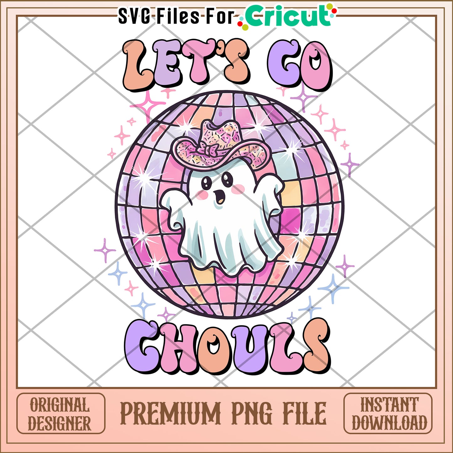 Let's go ghouls design png, halloween decorations png, halloween cartoon png