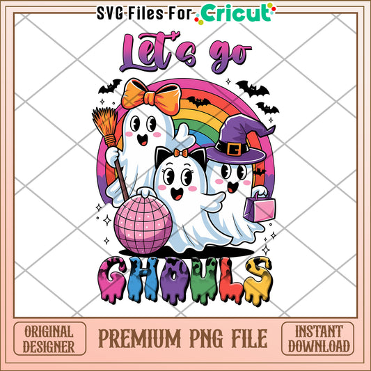 Let's go ghouls png, halloween decorations png, halloween cartoon png