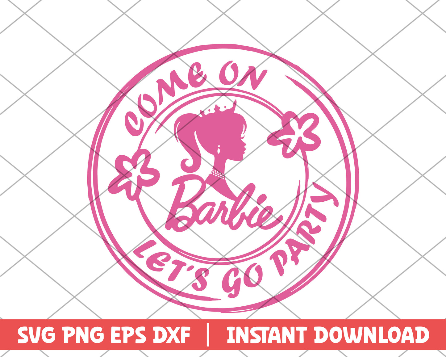 Let's go party barbie svg 