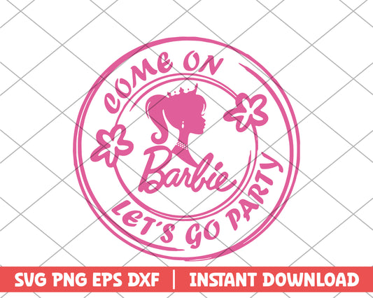 Let's go party barbie svg 