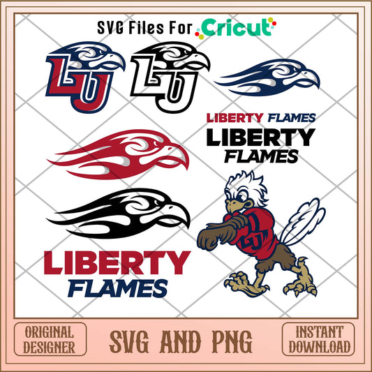 Liberty Flames svg, Liberty Flames svg bundle, NCAA svg
