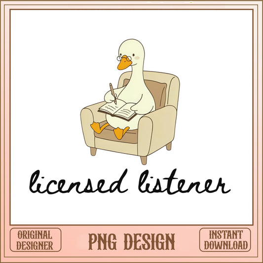 Licensed Listener Duck PNG, Therapist Duck PNG, Funny Duck PNG