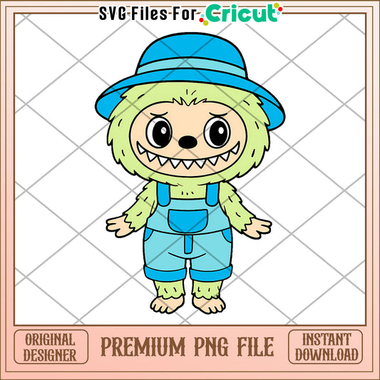 Light blue labubu and blue hat png, labubu cartoon png, labubu characters​​ png