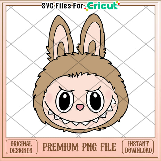 Light brown labubu head png, labubu keychain png, independence doll png