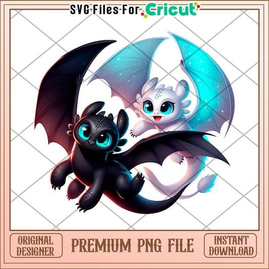 Light fury and toothless png, toothless​ png, how to train your dragon​ movie png