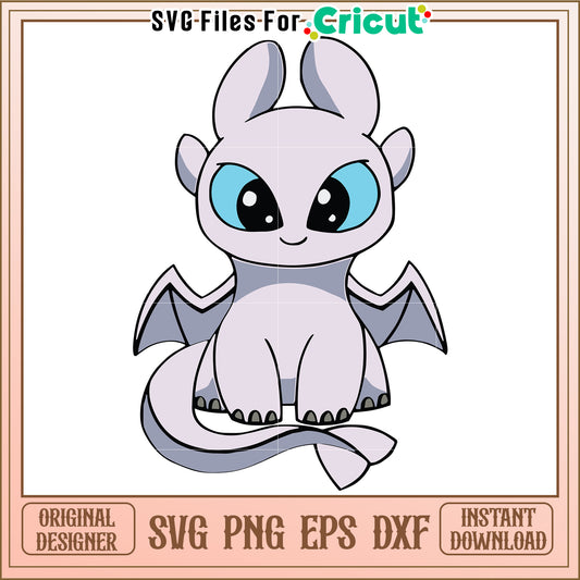 Light fury svg, how to train your dragon movie svg, cute dragons svg