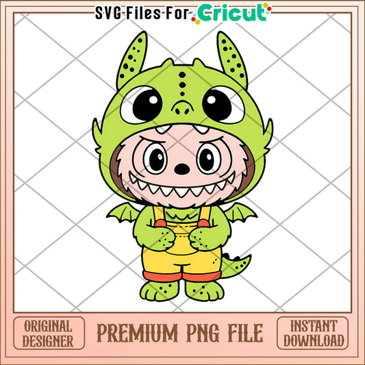 Light green toothless costume png, secret labubu​ png, labubu art​​​ png