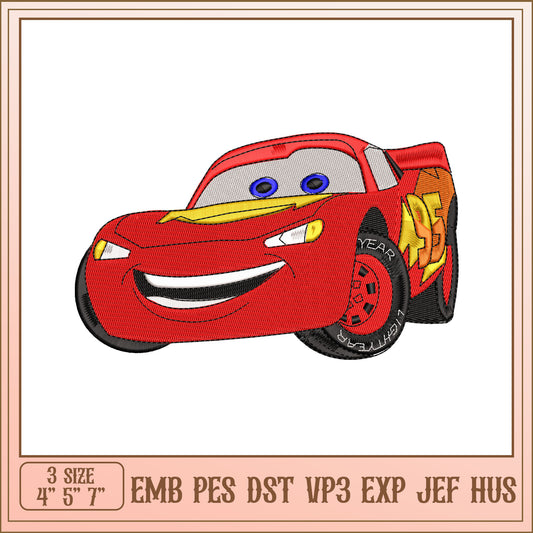 Lightning McQueen Embroidery Design