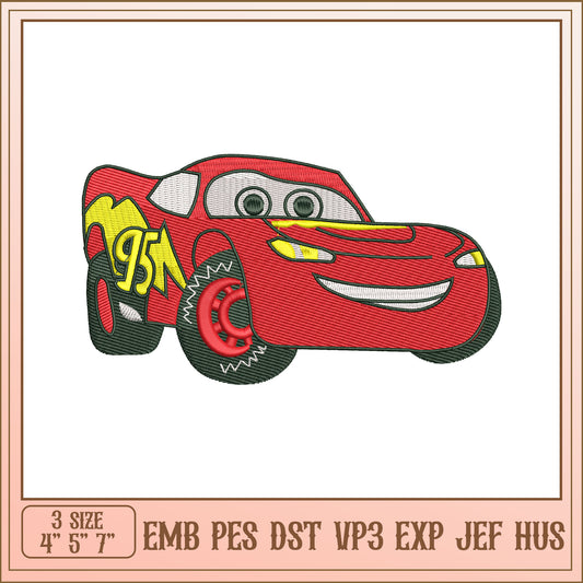 Lightning McQueen Embroidery Design for Kids 3 Sizes Available