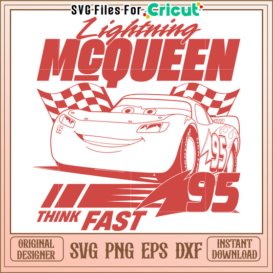 Lightning McQueen SVG Design Download