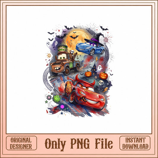 Lightning McQueen Halloween PNG, Cars Characters PNG, Disney PNG