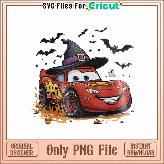 Lightning McQueen Halloween PNG, Cars Halloween Clipart, PNG