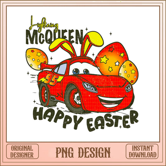 Lightning McQueen Happy Easter PNG, Disney Cars Easter, Easter PNG