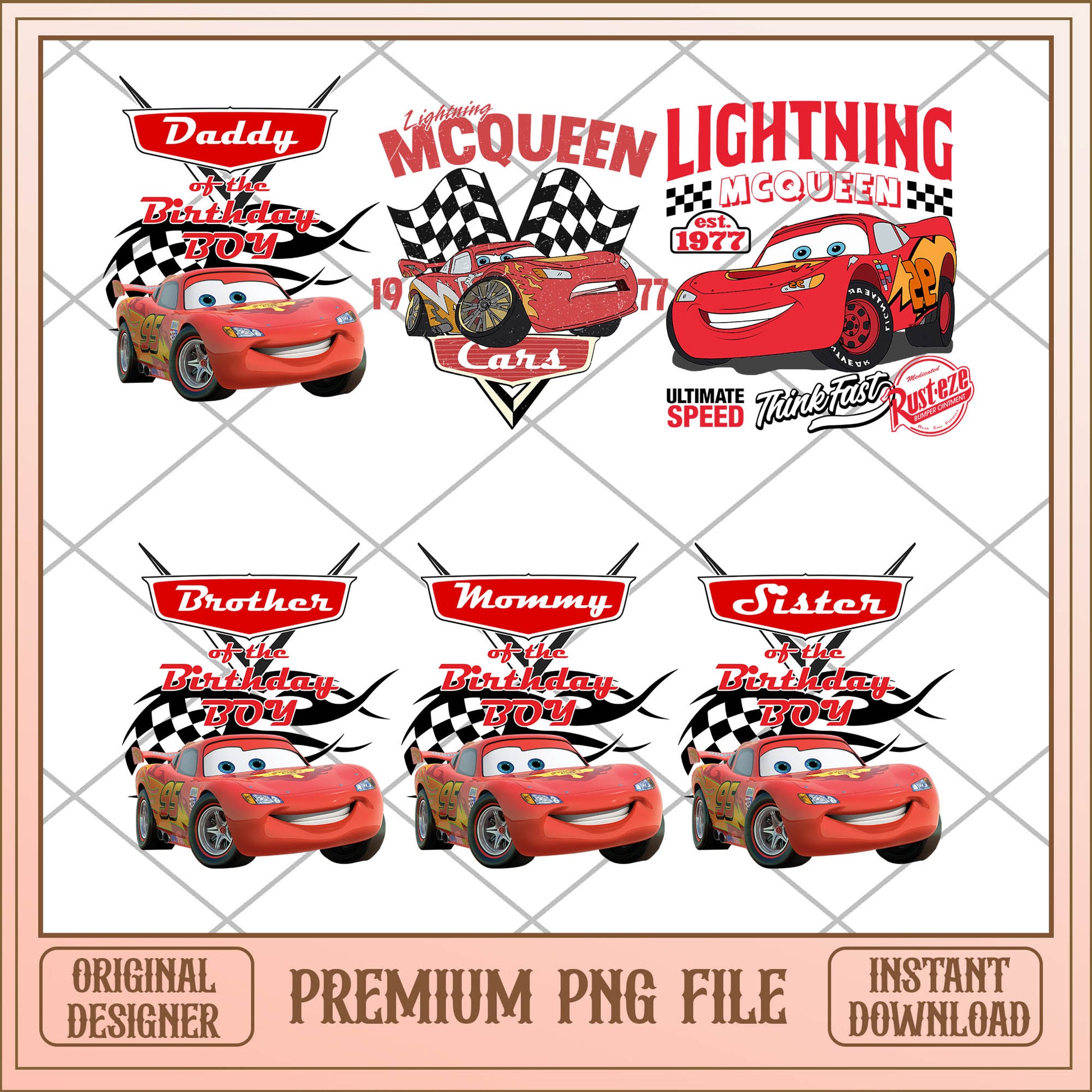 Mc lightning disney car PNG bundle