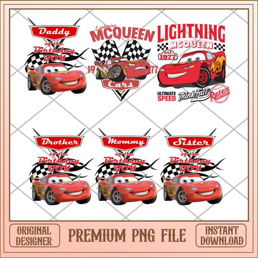 Mc lightning disney car PNG bundle