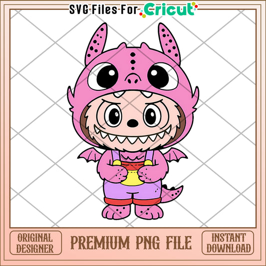 Light pink toothless costume png, secret labubu​ png, labubu art​​​ png