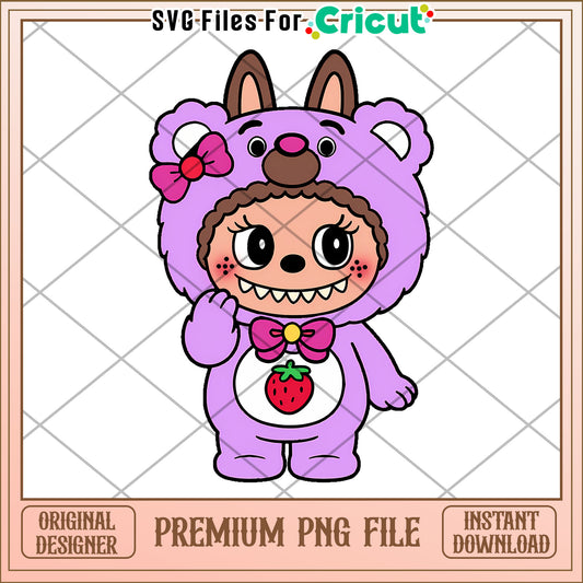 Light purple labubu bear design png, labubu candy png, pop mart labubu dolls​​ png