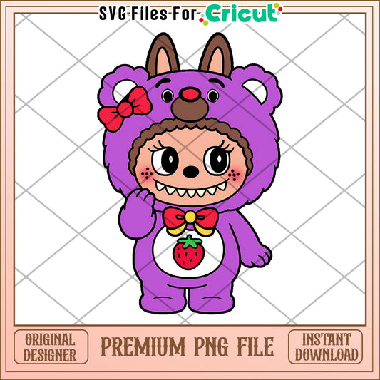 Light purple labubu bear png, labubu candy png, pop mart labubu dolls​​ png