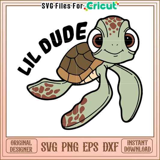 Lil Dude Turtle SVG Cut File Instant Download