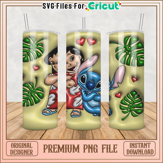Lilo Stitch Tropical Tumbler PNG