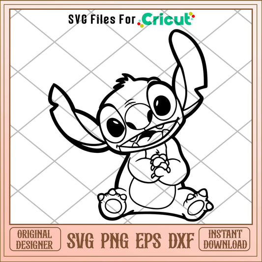 Lilo & Stitch Coloring Svg,  Disney characters svg, digital dowload