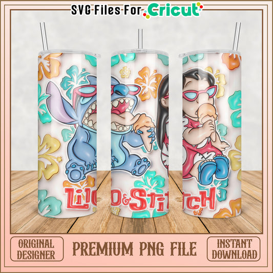 Lilo & Stitch PNG Sublimation Tumbler