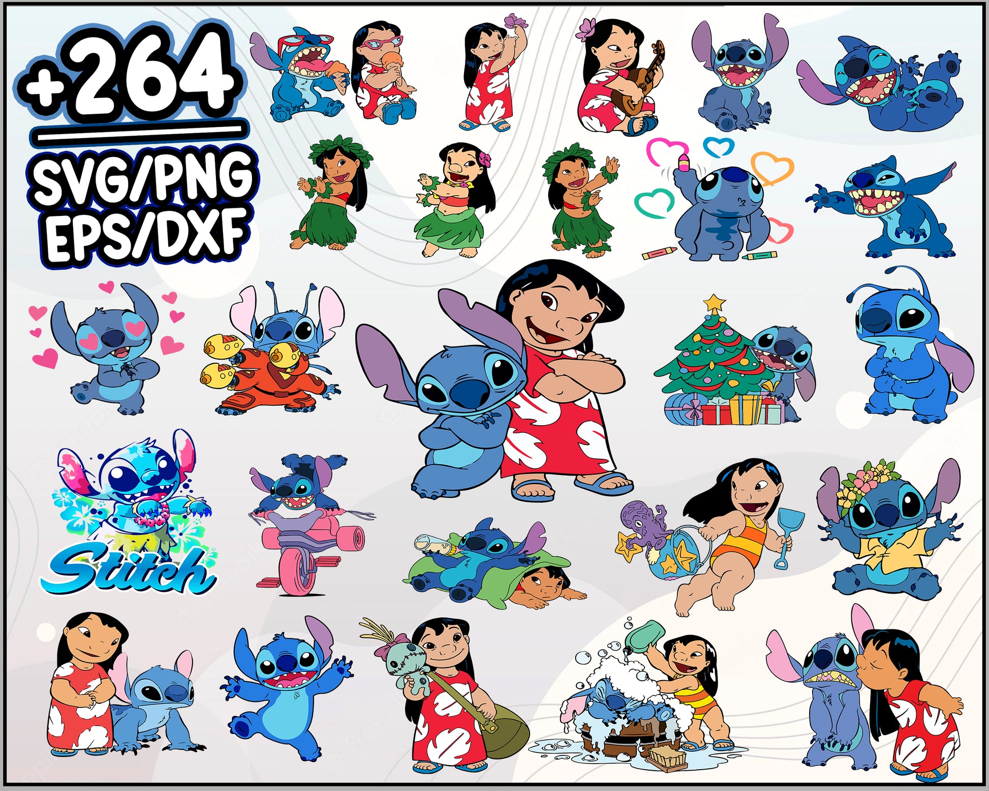 Stitch and lilo disney SVG Bundle