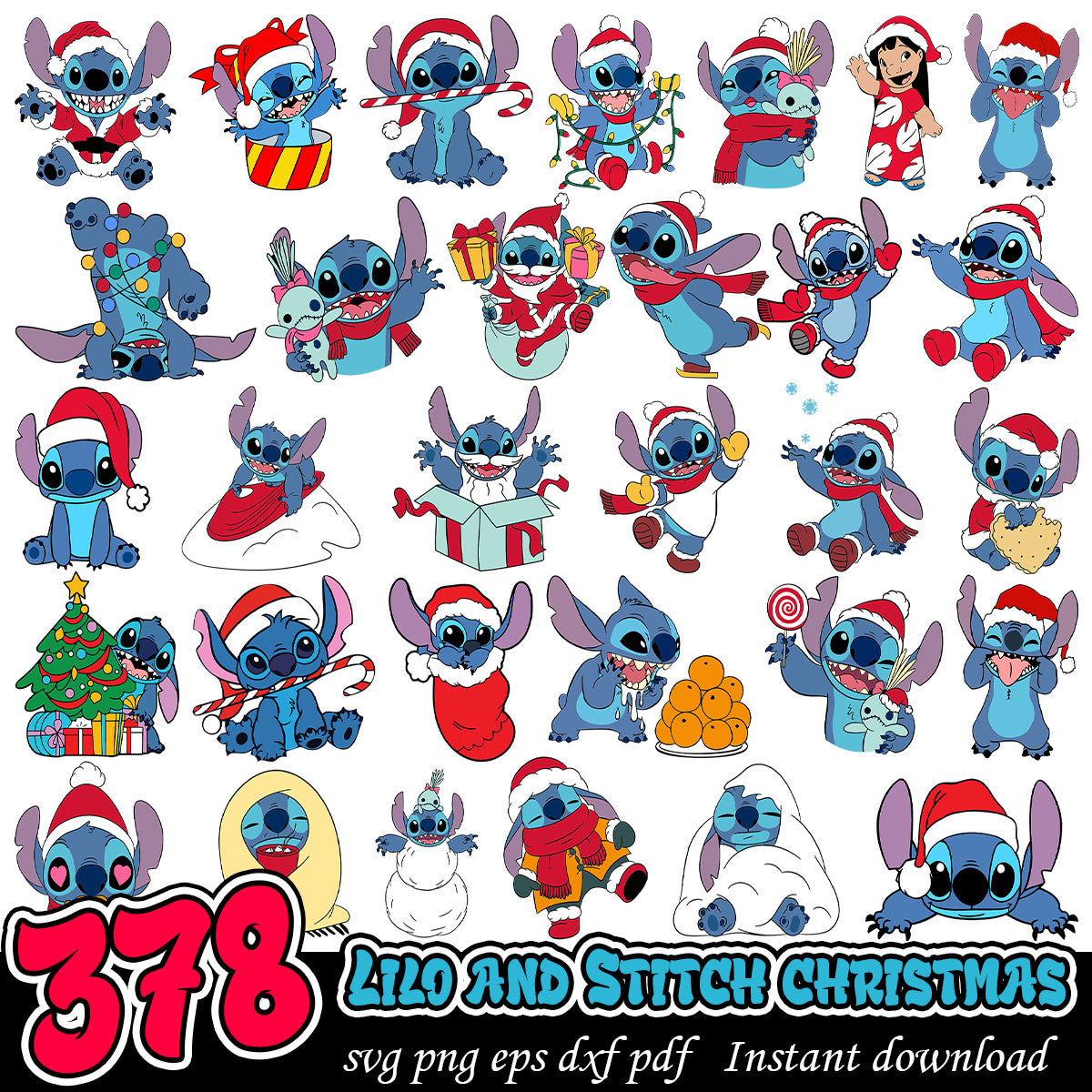 Stitch Chritsmas bundle, Lilo and Stitch Christmas svg bundle