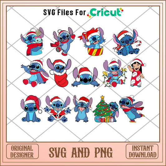 Lilo and Stitch movie Christmas SVG bundle 